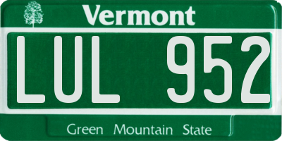 VT license plate LUL952