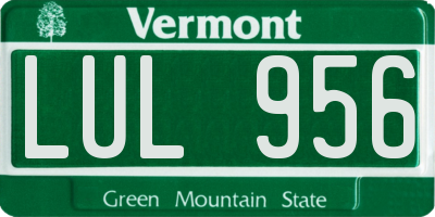 VT license plate LUL956