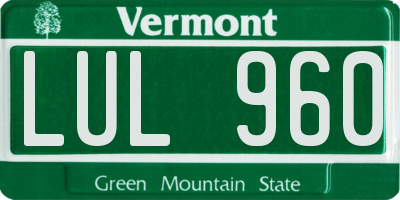 VT license plate LUL960