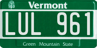 VT license plate LUL961