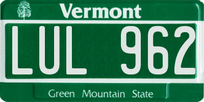 VT license plate LUL962