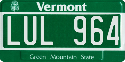 VT license plate LUL964
