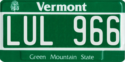 VT license plate LUL966