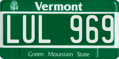 VT license plate LUL969