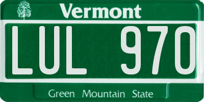 VT license plate LUL970