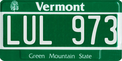 VT license plate LUL973