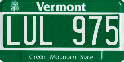 VT license plate LUL975