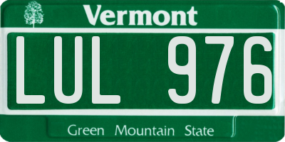 VT license plate LUL976
