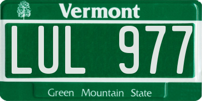 VT license plate LUL977