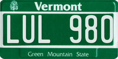 VT license plate LUL980