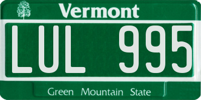 VT license plate LUL995