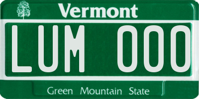 VT license plate LUM000