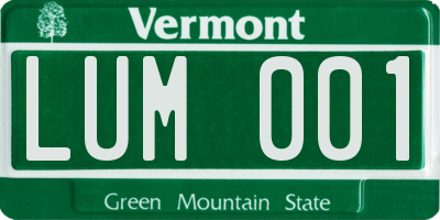 VT license plate LUM001