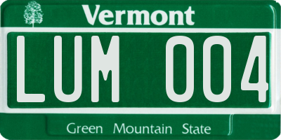 VT license plate LUM004
