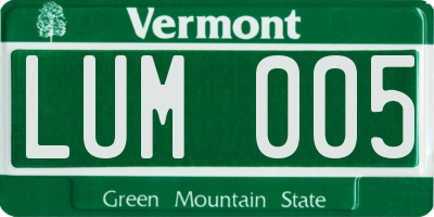 VT license plate LUM005