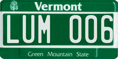 VT license plate LUM006
