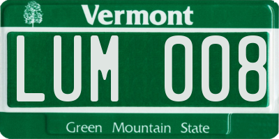VT license plate LUM008