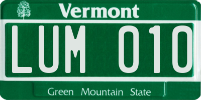 VT license plate LUM010
