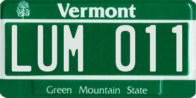 VT license plate LUM011
