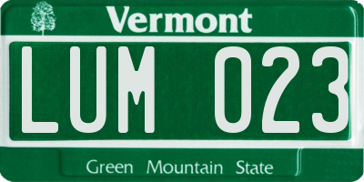 VT license plate LUM023