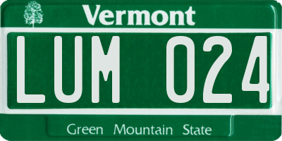 VT license plate LUM024