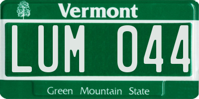 VT license plate LUM044