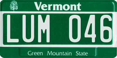 VT license plate LUM046
