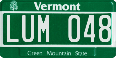 VT license plate LUM048
