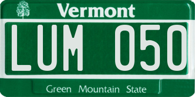VT license plate LUM050
