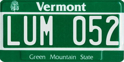 VT license plate LUM052