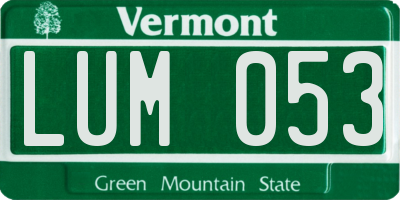 VT license plate LUM053