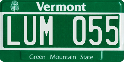 VT license plate LUM055