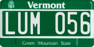 VT license plate LUM056