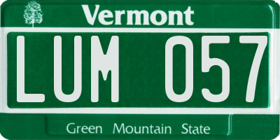 VT license plate LUM057