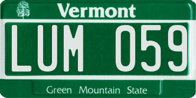 VT license plate LUM059