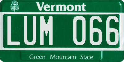 VT license plate LUM066