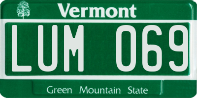 VT license plate LUM069