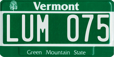 VT license plate LUM075