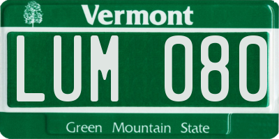VT license plate LUM080