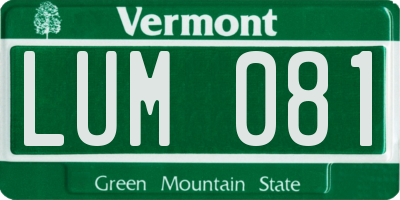 VT license plate LUM081