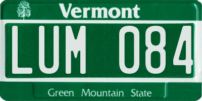VT license plate LUM084