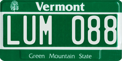 VT license plate LUM088