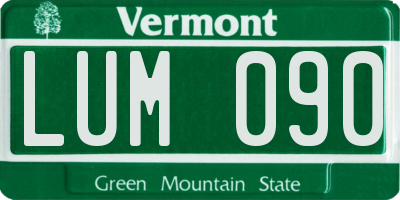 VT license plate LUM090