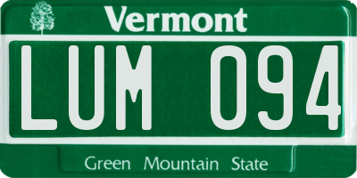 VT license plate LUM094