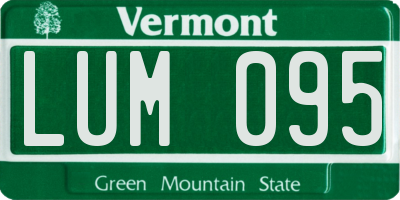 VT license plate LUM095