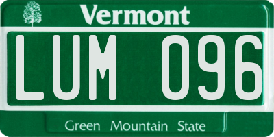 VT license plate LUM096