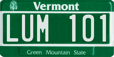 VT license plate LUM101