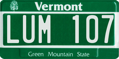 VT license plate LUM107