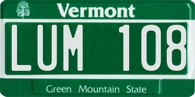 VT license plate LUM108