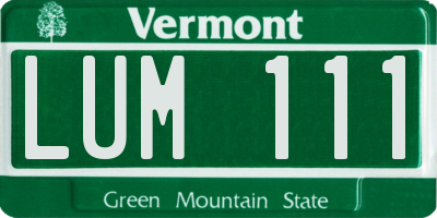 VT license plate LUM111
